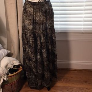 Animal print maxi skirt.
